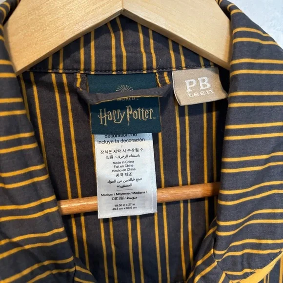 Pottery Barn Teen Harry Potter Pajamas Hufflepuff Stripe Shirt Pants size medium - Picture 11 of 16